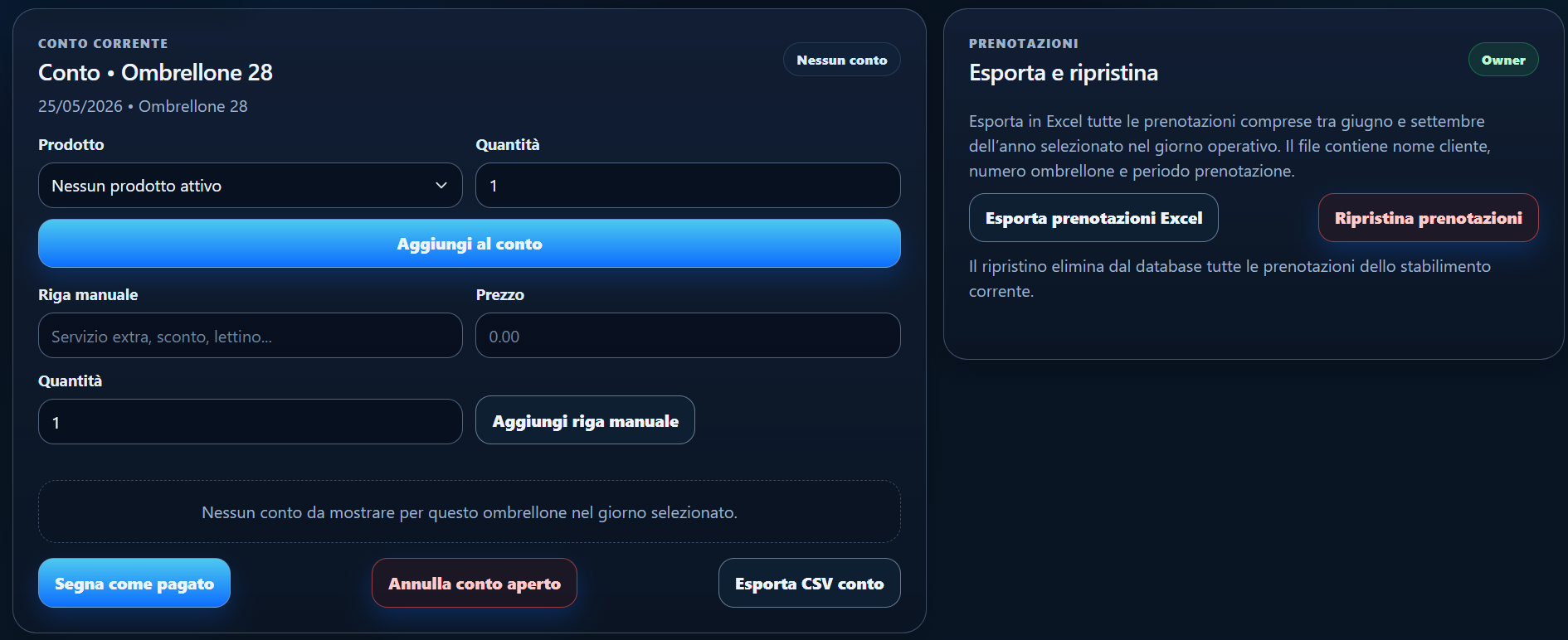 Conti e listino MyLido